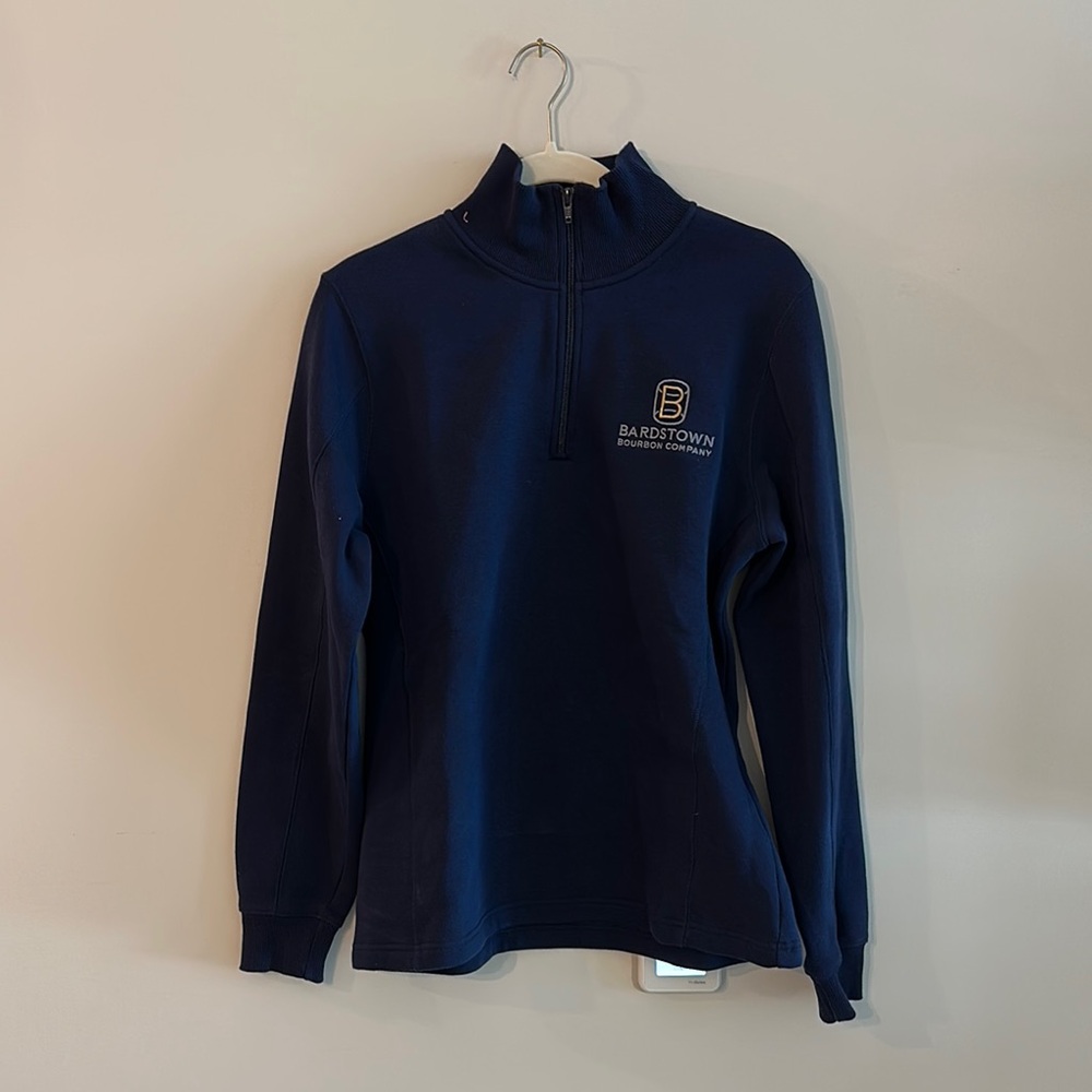 Bardstown Bourbon Women's Navy three-quarter zip sweatshirt